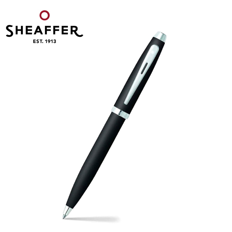 免費客製化刻字【Sheaffer】100霧黑銀夾原子筆 SFE2931751✿50B003